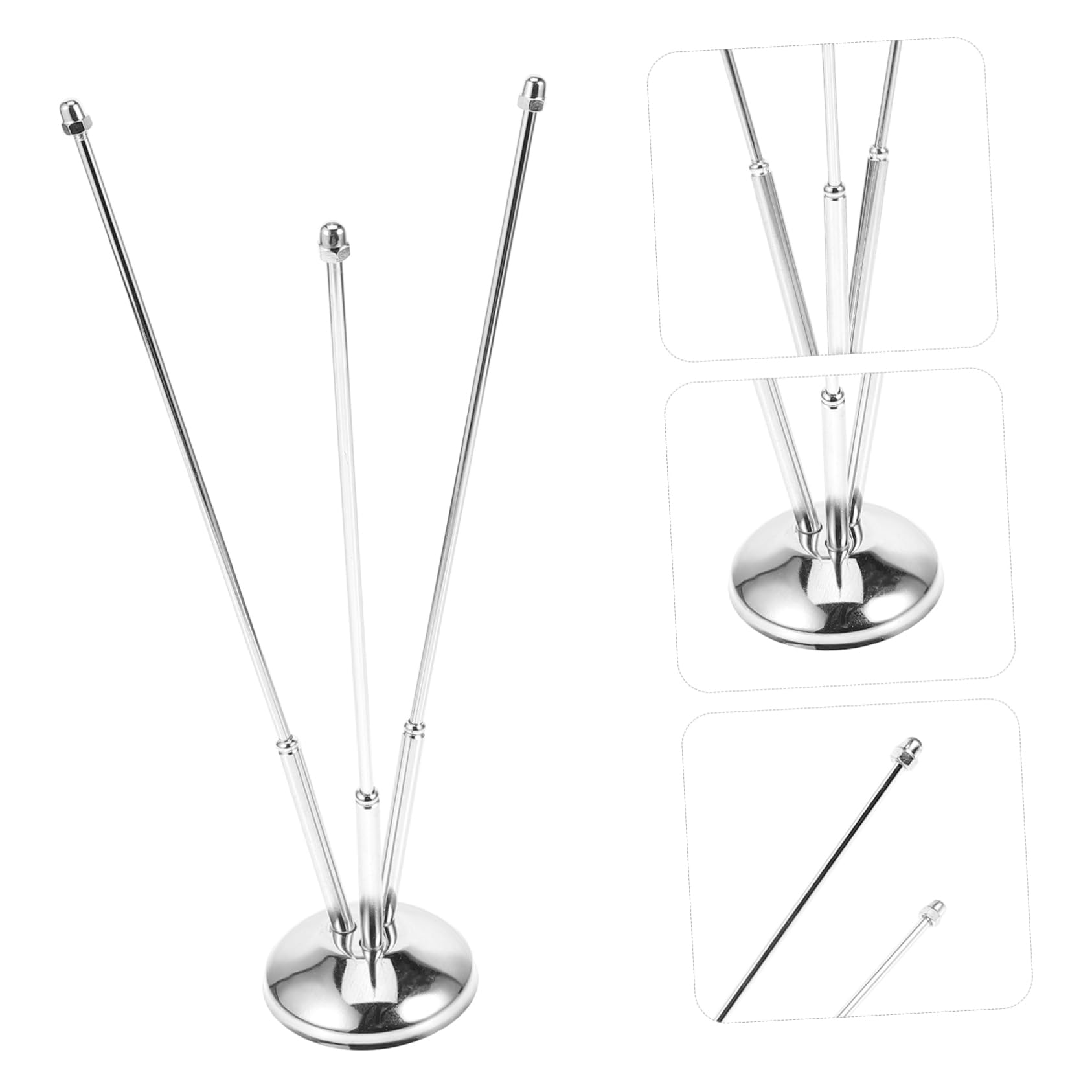 DIYEAH Desk Flag Stand Base V Shaped Metal Flagpole Stable Desktop Flag Holder for Office Meeting Room Table Display Party Decoration - Image 3