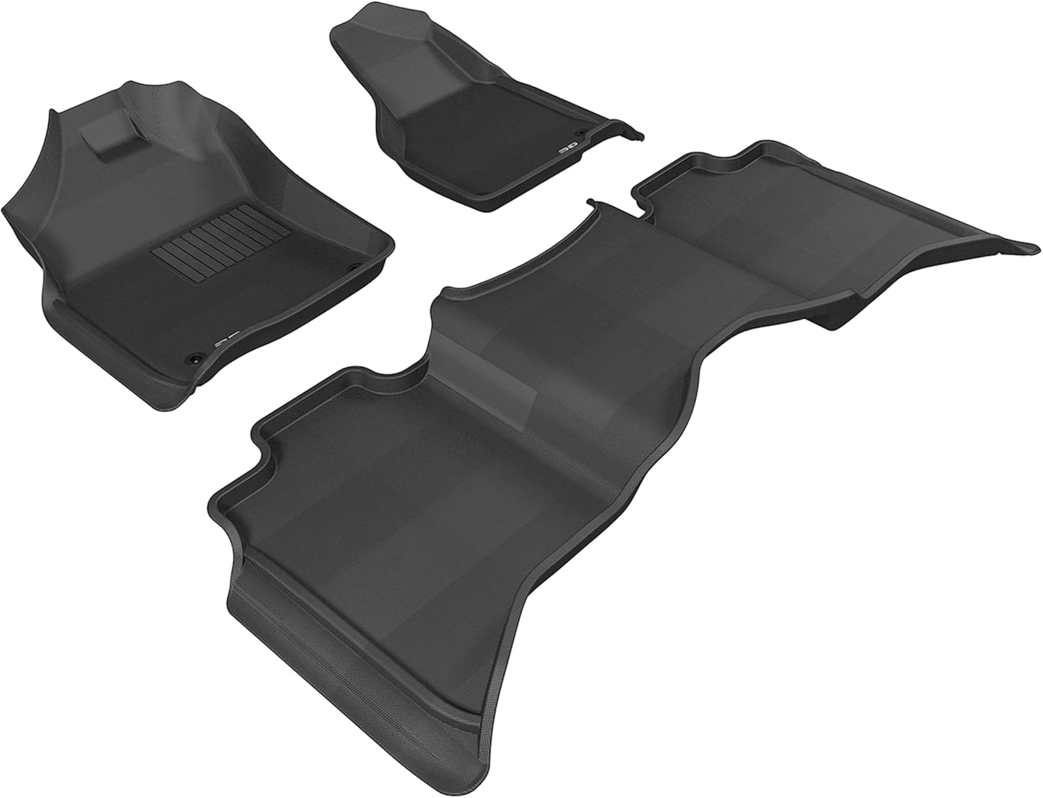 3D MAXpider Kagu Floor Mat (Black) Compatible with Dodge Ram 1500 Crew Cab/2500/3500 Crew/Mega Cab 2012-2018/1500 Classic Crew Cab 2019-2024 -Full Set