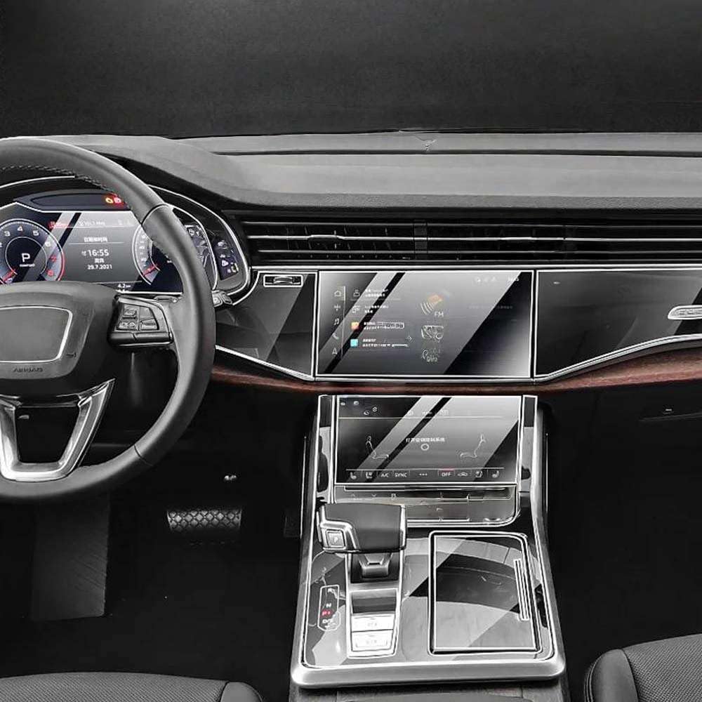 Pellicola Protettiva Trasparente per la Console Centrale dell'abitacolo dell'auto, per Audi Q7 Q8 2020-2023, Adesivo AntiGraffio.