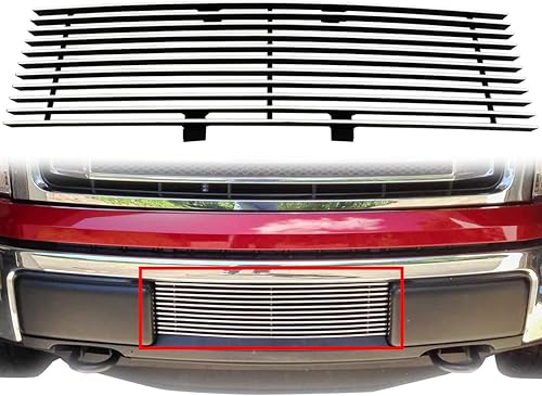 Parrilla frontal cromada para parrilla de aluminio sólido F150 2009 2010 2011 2012 2013 2014 F150
