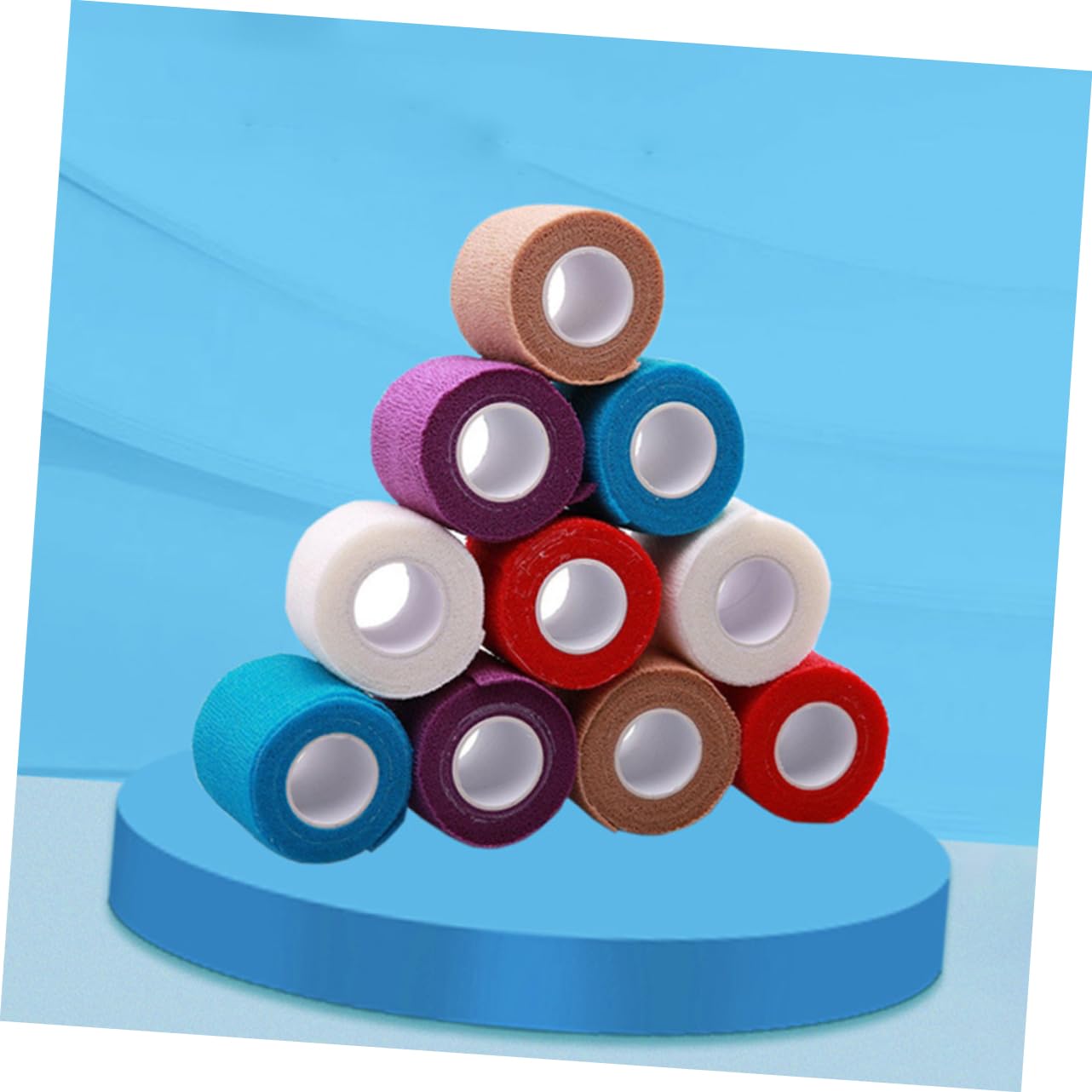 Cabilock 12 Rolls Thickened Muscle Relaxing Bandage Tape Elastic for Sports Fitness Workout Random