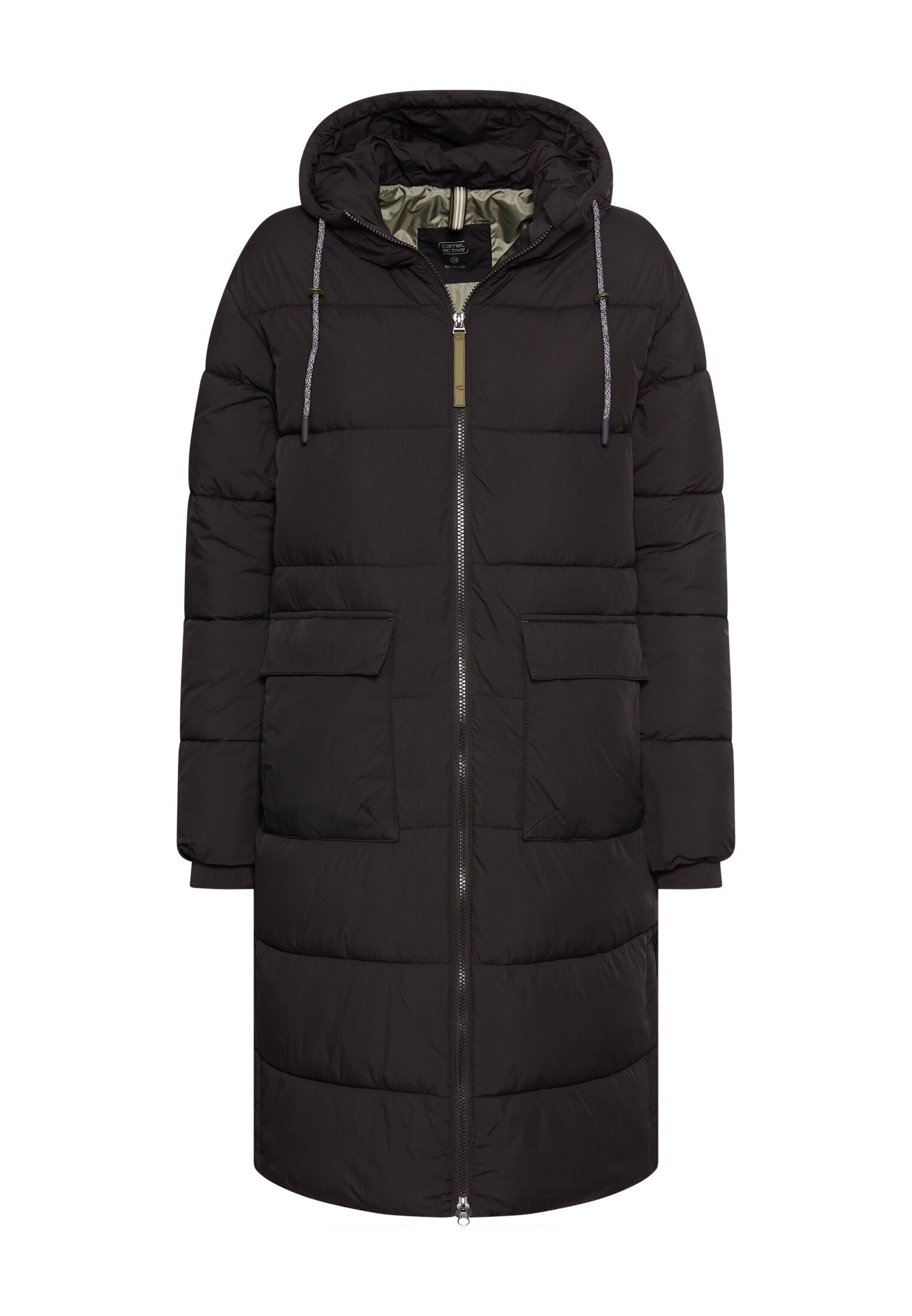 camel active Damen Steppmantel mit verstellbarem Saum und fester Kapuze