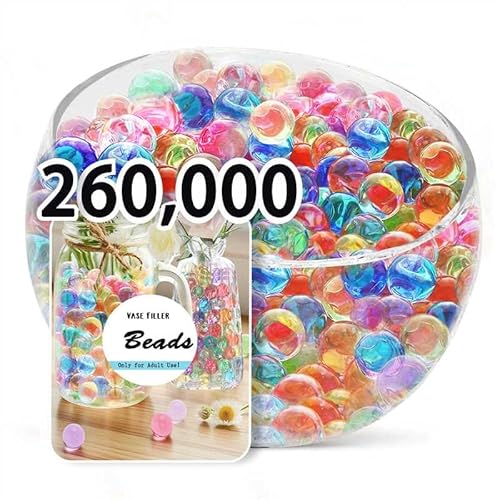 Whoall 260,000 Pieces Vase Fillers Beads,Gel Beads for Vases Filler for Wedding Centerpieces,Flora Arrangement,Christmas Decorations and Home Decor,Soilless Planting,Table Decorations