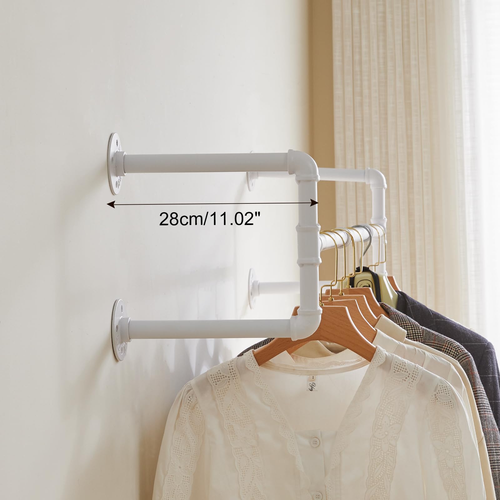IBUYKE 50″ Wall Mounted Coat Rack Industrial Design Wall Mount ...