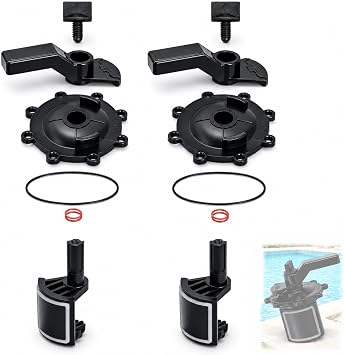 2-Port/3-Port Pool Valve Rebuild Kit Compatible with Jandy 2-Way/3-Way Valves | For 2-Way/3-Way Valve 4715, 4716, 4717 & Gray Valves with Diverter 4720, Cover 4606, Handle 7433 1, Black