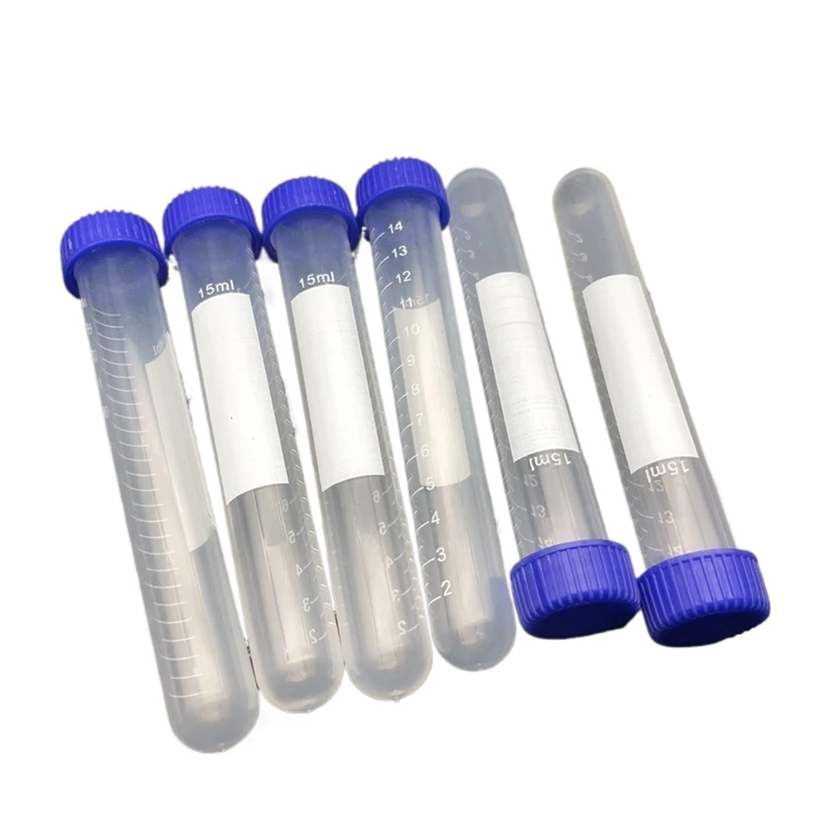 100 Piezas/Lote 15 ml Tubo de centrífuga de plástico Transparente PP Microcentrífuga de Fondo Redondo con tapón de Rosca Viales de Muestra de Prueba de plástico