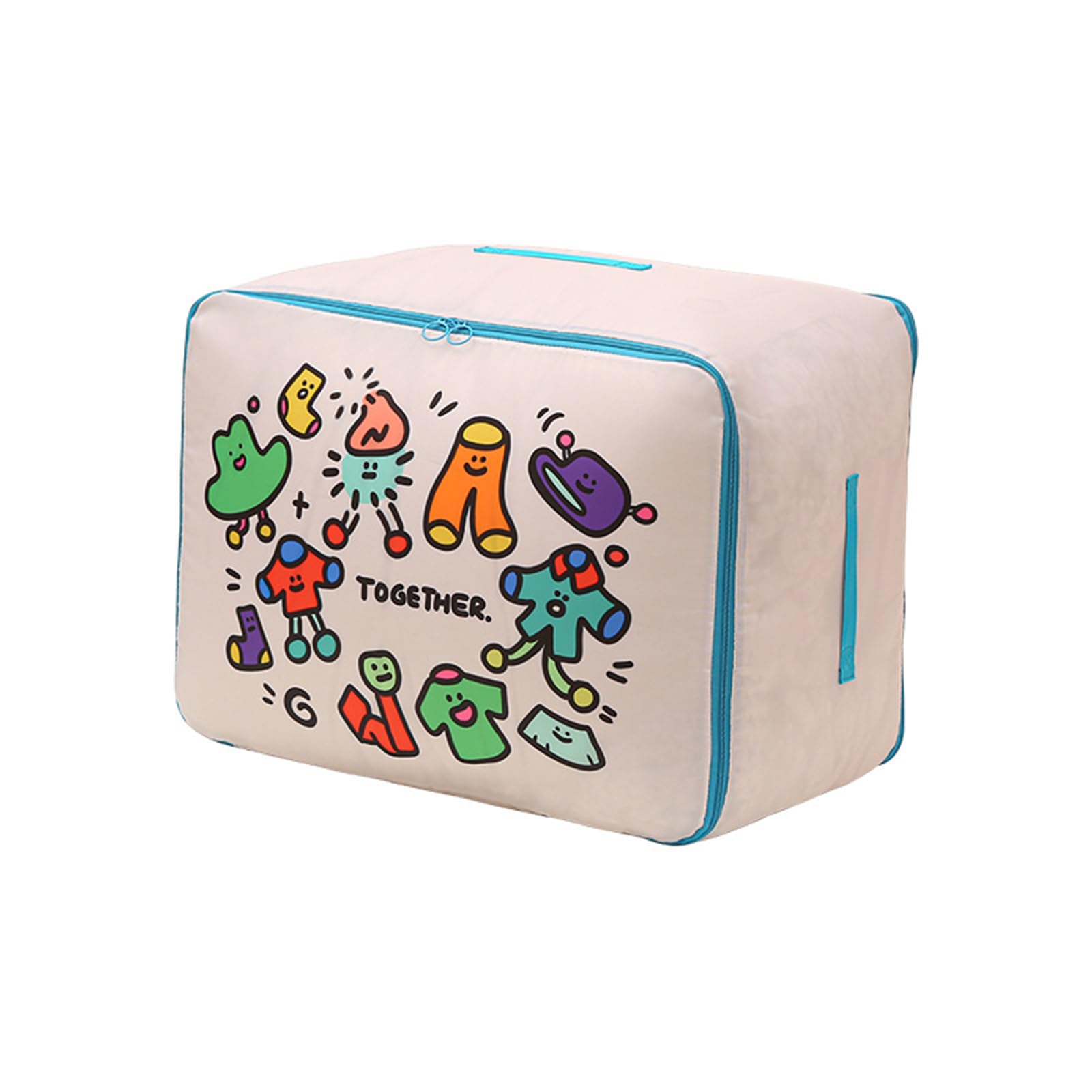 TFAOYS Transportable Multiple Purpose Storage Bag for Blankets Cyclical Clothes Highlighting Cartoon Engravings and Reinforced Impermeable Fabric Multiple Purpose Household Storage Bag