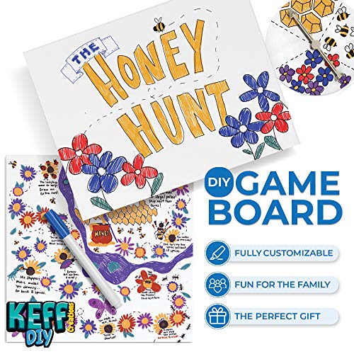 Make Your Own Board Game - Create Almost Any Game You Can Come Up with. Accessories Included are: Blank Board, Spinner, Timer, Pawns, Cards. and Much More Game Pieces.