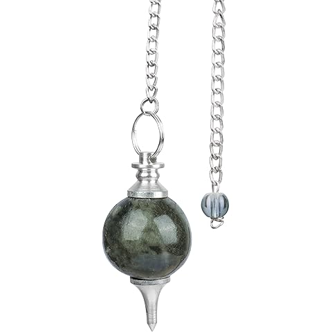 PYOR Black Tourmaline Crystal Pendulum Dowsing Chakra Pendant with Chain Reiki Healing Energy Gift Prosperity Stones Wealth Crystals Good Luck Charms Gems Gemstone Point Crystal Divination Spiritual