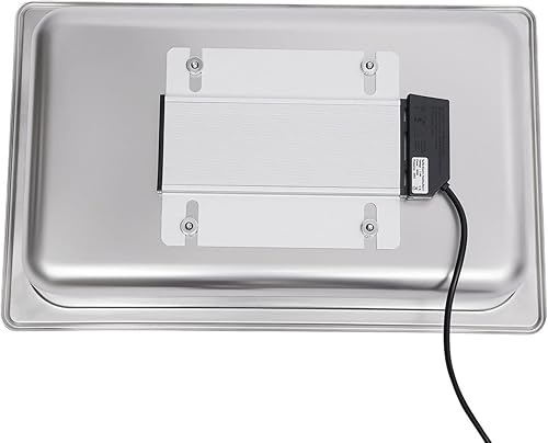 Miniatura 7 de Platos eléctricos para rozaduras  Servidores de bufé de acero inoxidable de 9 cuartos de galón, calentador de alimentos comercial, pantalla de