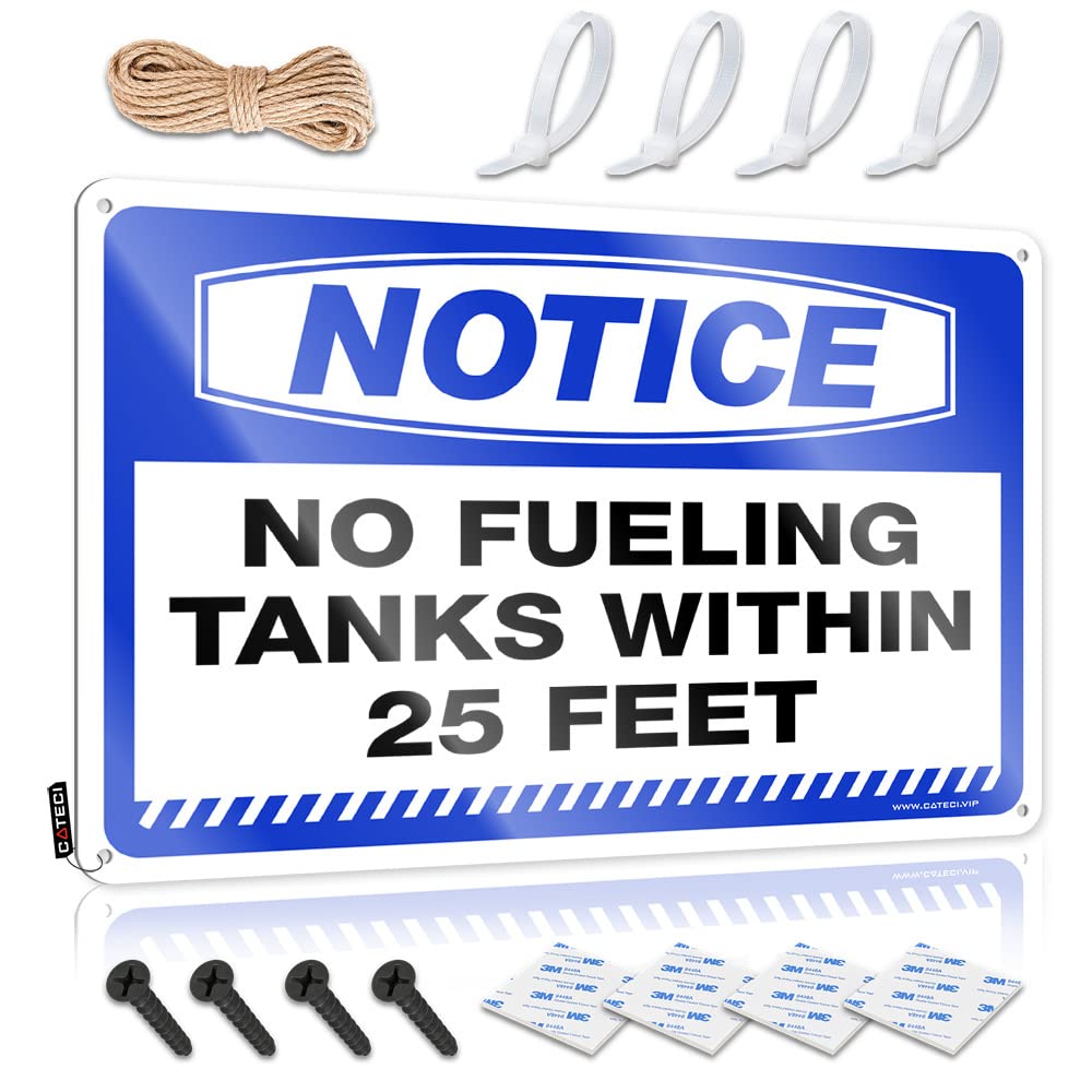 IBWNBBUSN Mancave Signs And Decor Notice No Fueling Tanks Within 25 Feet Tin Sign(30X40CM)