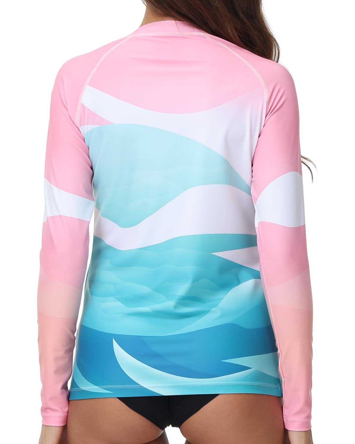 VAYAGER Camisetas de Natación de Manga Larga con Protección UV para Mujer, Secado Rápido, UPF 50+, para Agua, Playa, Surf, Natación