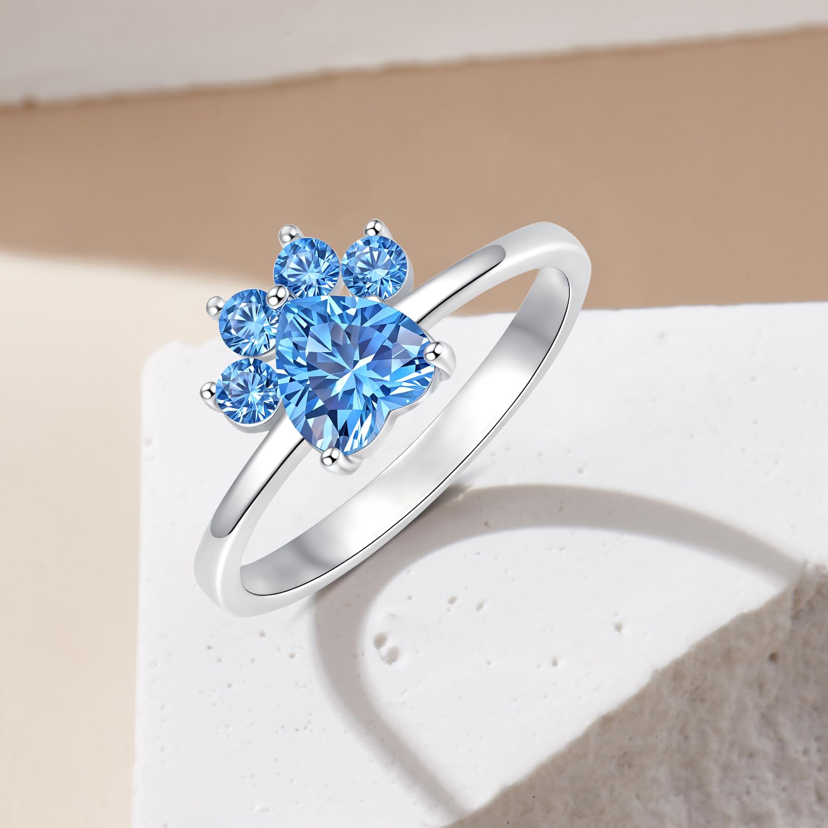 Srebrny, otwarty, regulowany kciuk z cyrkonią, Fidget Ring dla kobiet