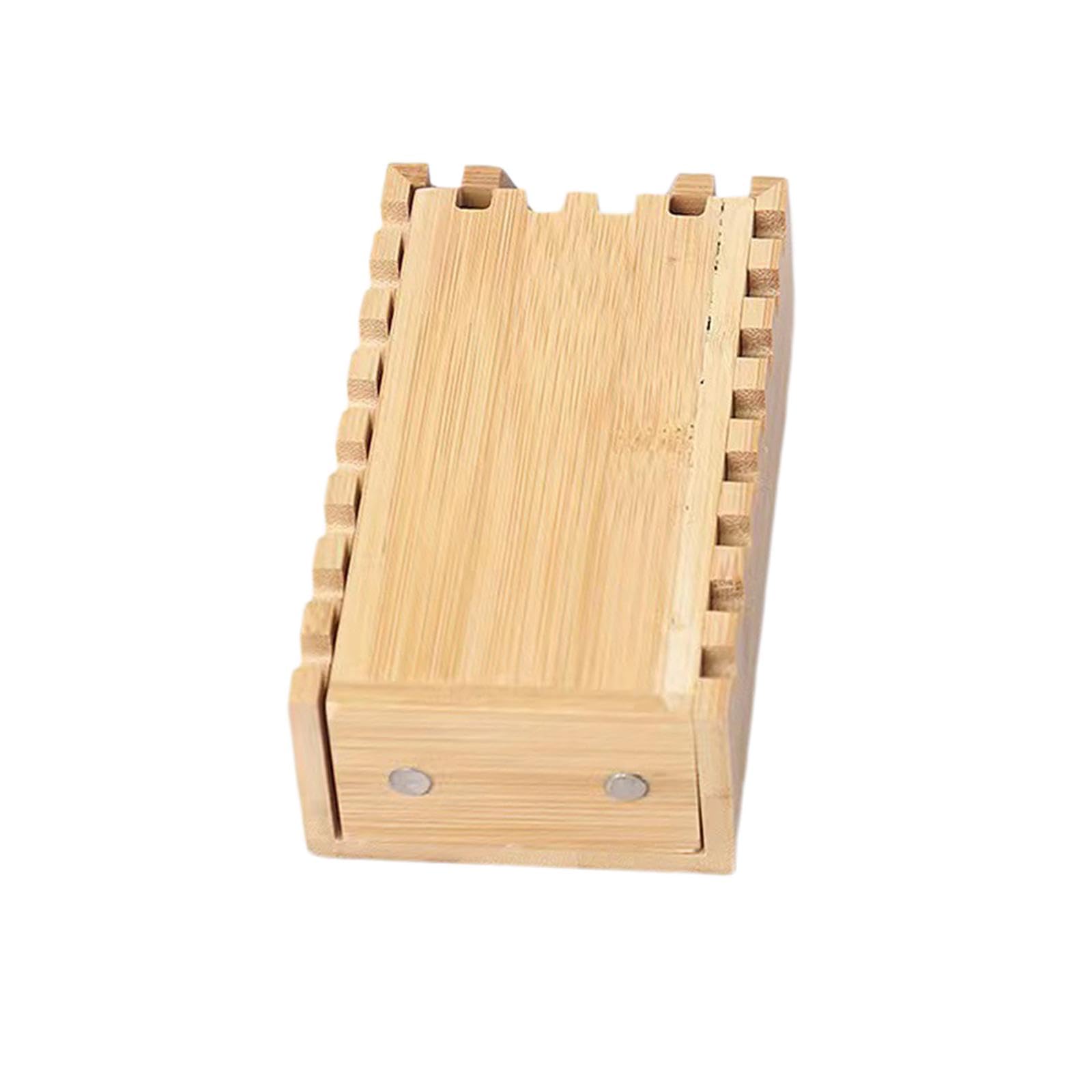 Milageto Würfel Bambus Holz Würfelturm Klappbare Würfeldose Zusammenlegbare Würfeltruhe Handgefertigtes Aufbewahrungsfach Passend für Tischspiele Rollenspielab, gezackt