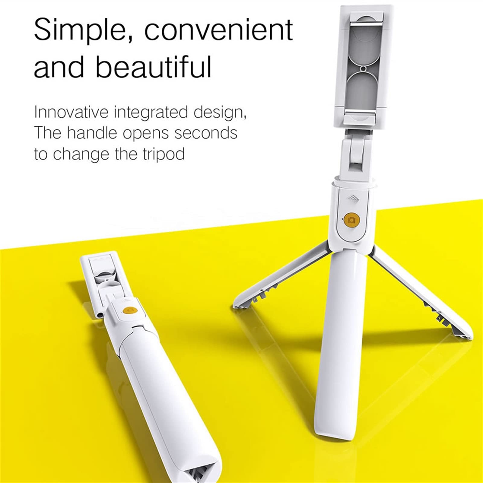 SCRUBY Treppiede senza fili Bluetooth Selfie Stick Pieghevole Palmare Monopiede con Otturatore Remoto Estensibile Mini