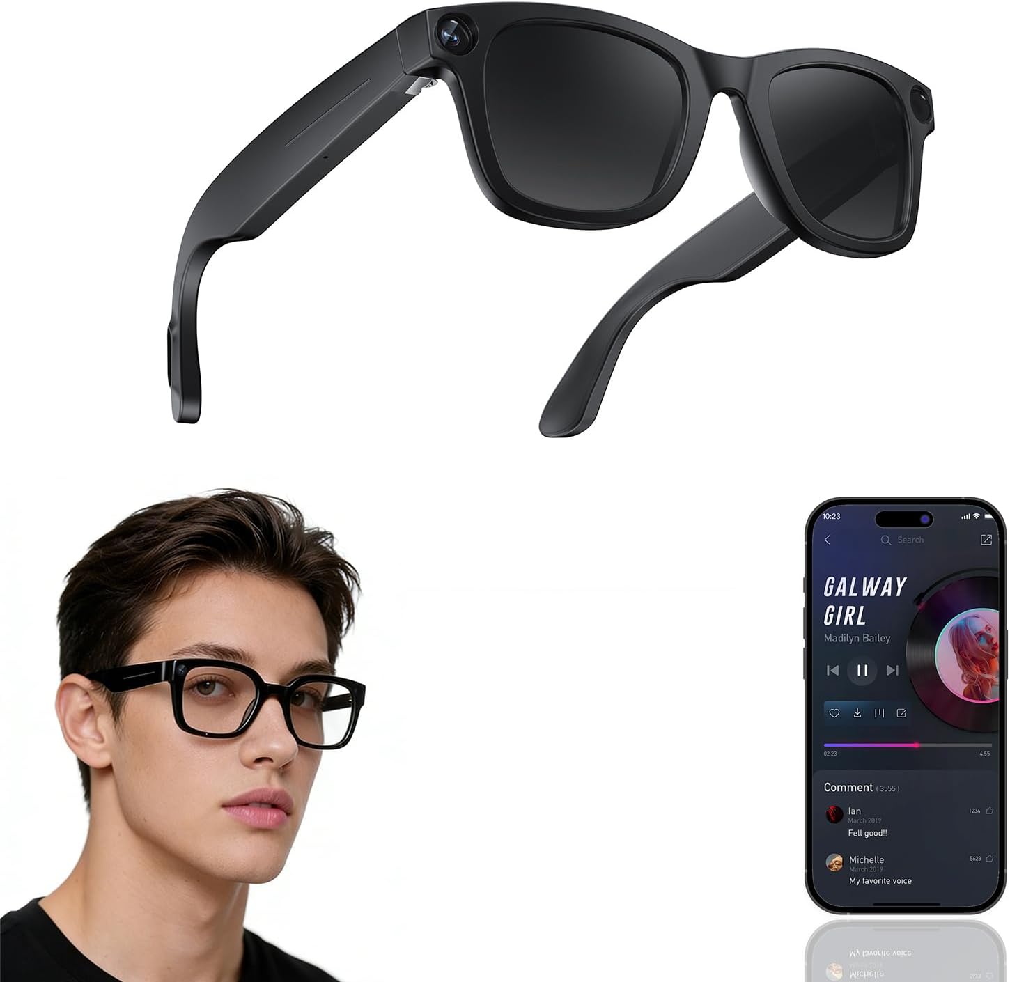 Al Smart Glasses with ChatGPT&800W Camera