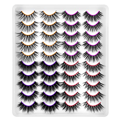 Newcally False Eyelashes 4 Styles Faux Mink Lashes 20 Pairs Long Dramatic Fluffy Thick Volume Fake Eye Lashes Value Pack