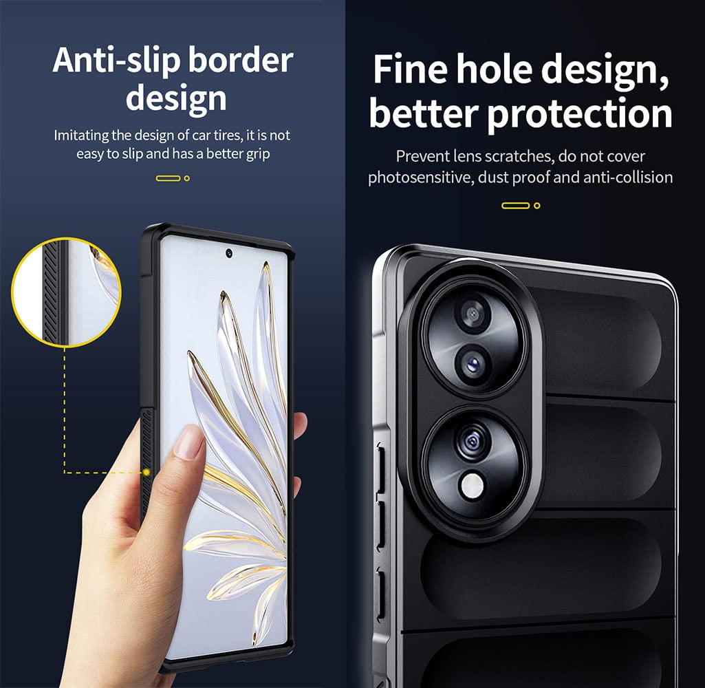 SEAHAI Cover per Honor 70, [Design dell'airbag] Robusto Custodia Sottile Protettiva, Silicone Morbido + TPU Bumper Case Antiurto Anti-Caduta Cover