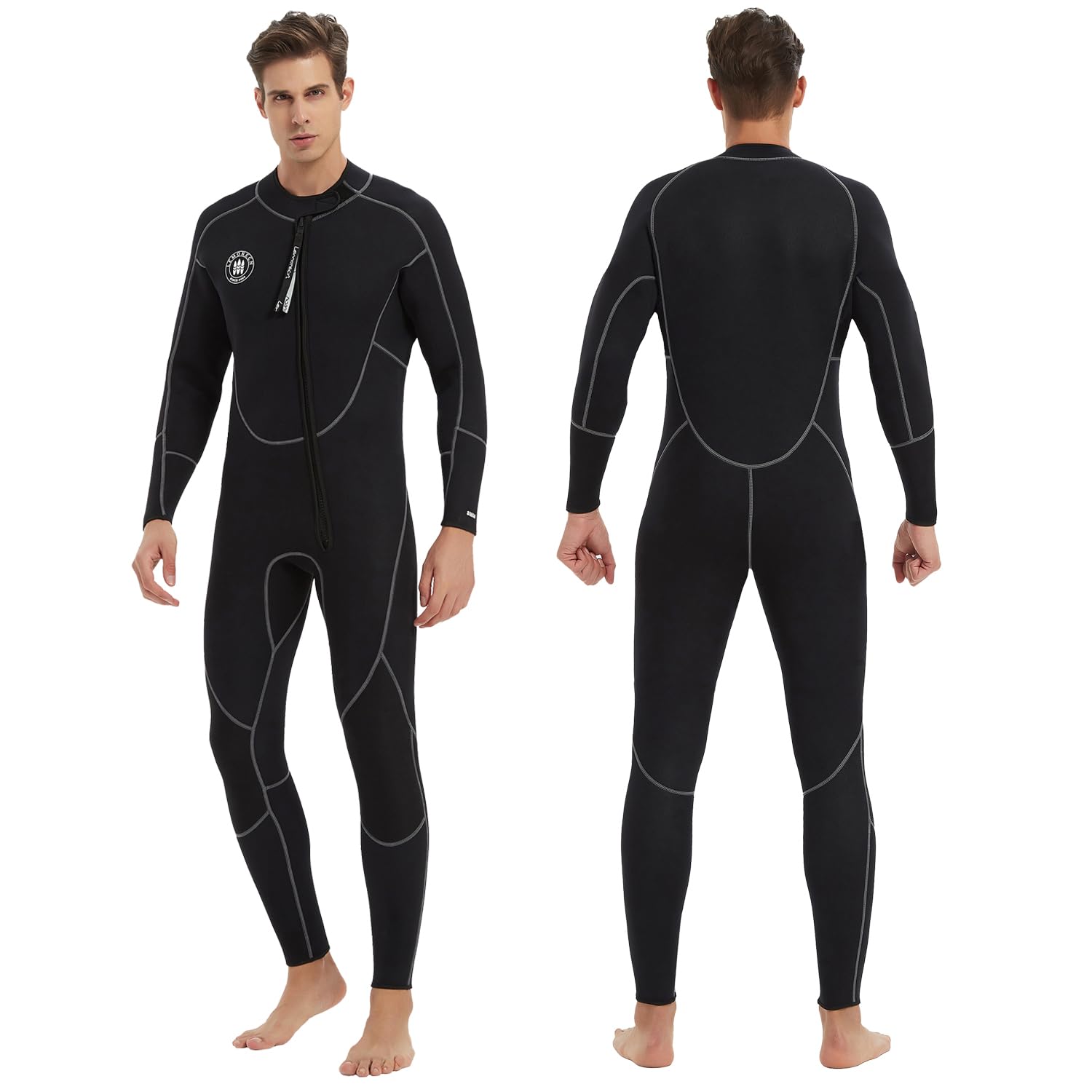 Lemorecn (16 Sizes) Mens Wetsuits Jumpsuit Neoprene 3/2mm and 5/4mm Full Body Diving Suit for Men and Women