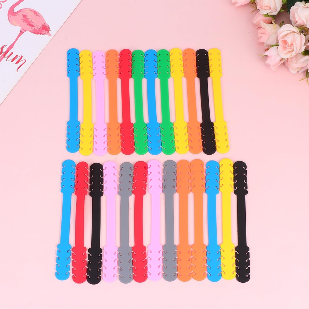 Yardwe 20 Pcs Silicone Mask Strap Extenders for Ear-Band and Head-Mounted Masks Non-Slip Surface and Four Gear Adjustable Buckle, Flexible Ear Savers for Outdoor Color