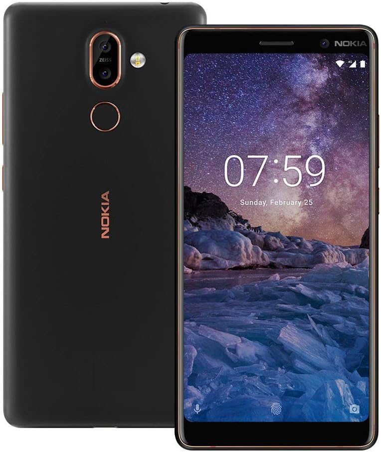 Nokia 7 Plus TA-1046 Dual Sim 64GB/4GB (Black) - Factory Unlocked - International Version - No Warranty in The USA - GSM ONLY, NO CDMA - Android One