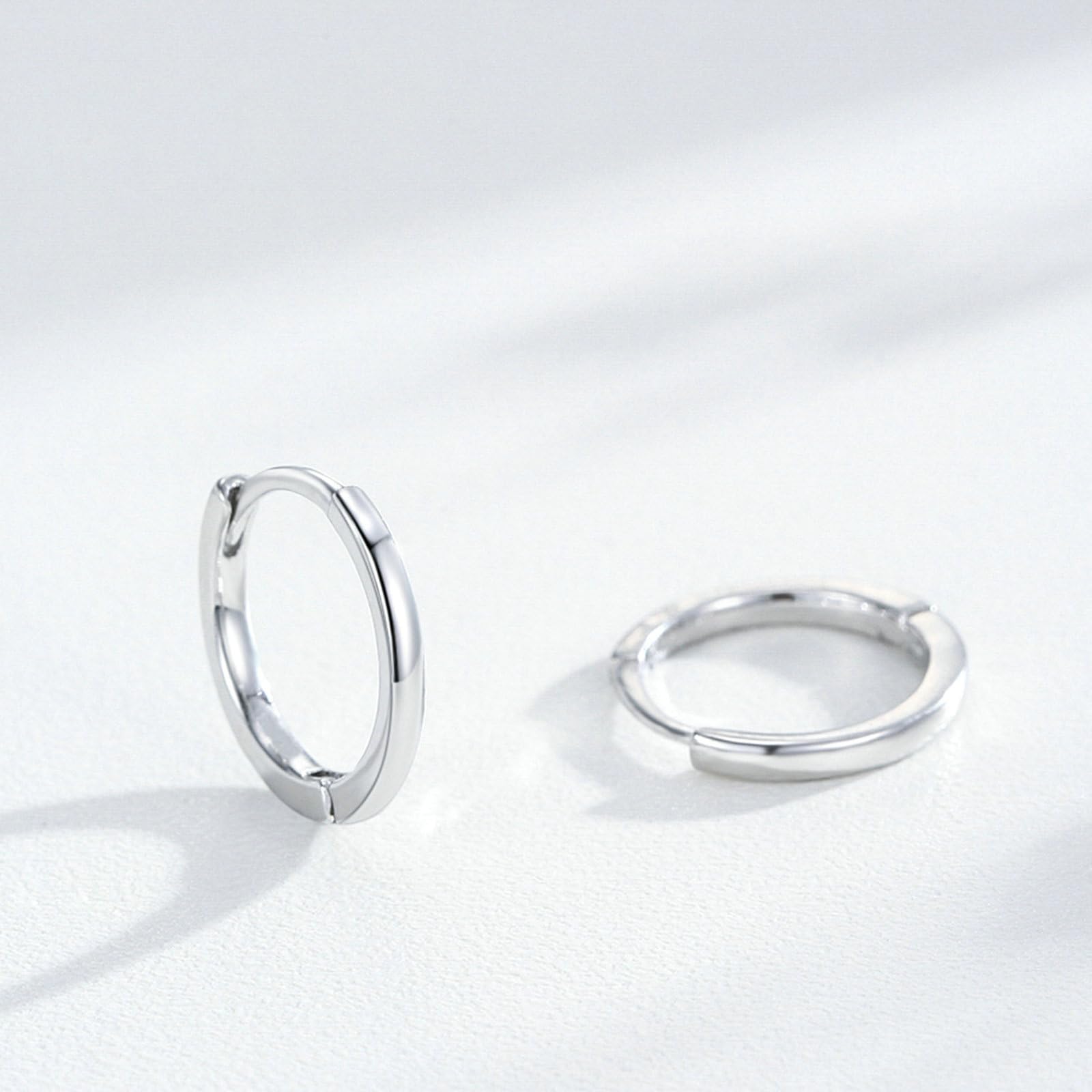 Pendientes de platino para mujer 950, pendientes de aro de 11,2 mm, 13,5 mm, 15,6 mm, pendientes de boda, pendientes de aro sin alergias para mujeres