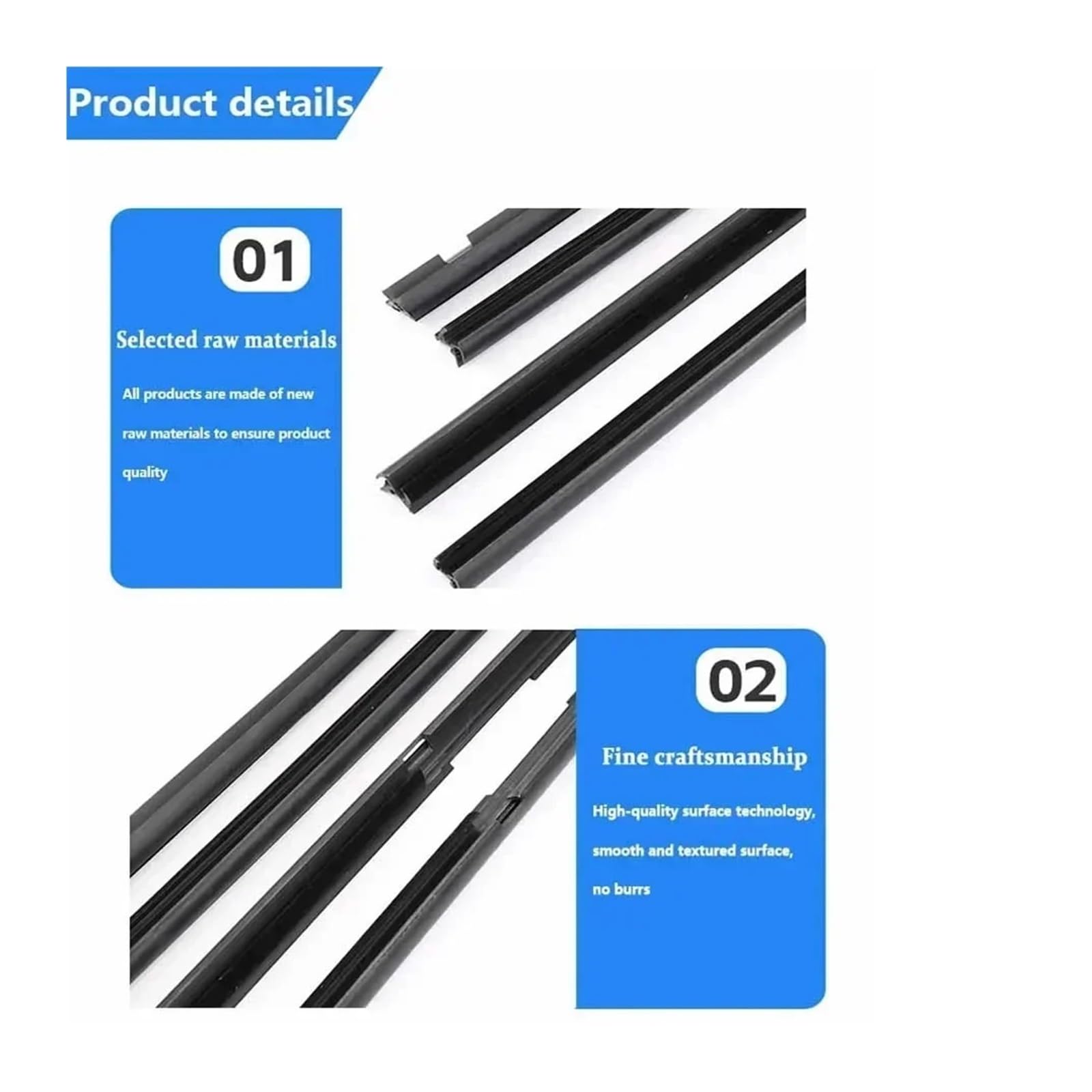 Modanatura per finestrini auto compatibile con Toyota Avalon XX50 2019 ~ 2023, strisce adesive sigillate in vetro antipioggia e intemperie (placcatura 4 pezzi)