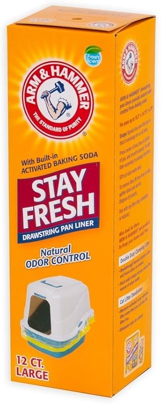 Arm and Hammer Drawstring Cat Litter Box Liners, Large Size, 12 Pack, White | White