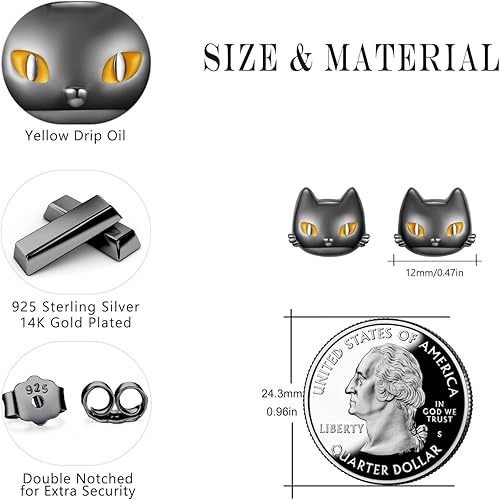 Miniatura 5 de Aretes de plata de ley con diseño de dinosaurio, tortuga, oveja, libélula, panda, conejo, hongo, gato, araña, aretes hipoalergénicos, joyería para