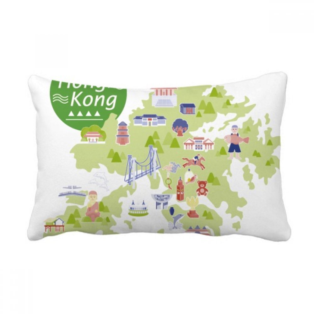 Coussin Hong Kong carte de Chine idée cadeau original pour passionné de voyage