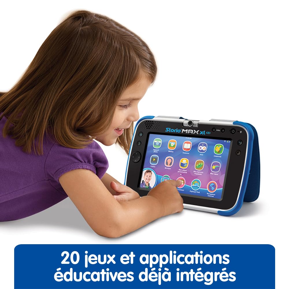 VTech - Storio Max XL 2.0 Bleue, Tablette Enfants Tactile, Éducative et Sécurisée avec Grand Écran Couleur, WiFi, Android, Appareil Photo, Cadeau Enfant de 3 Ans à 11 Ans - Contenu en Français