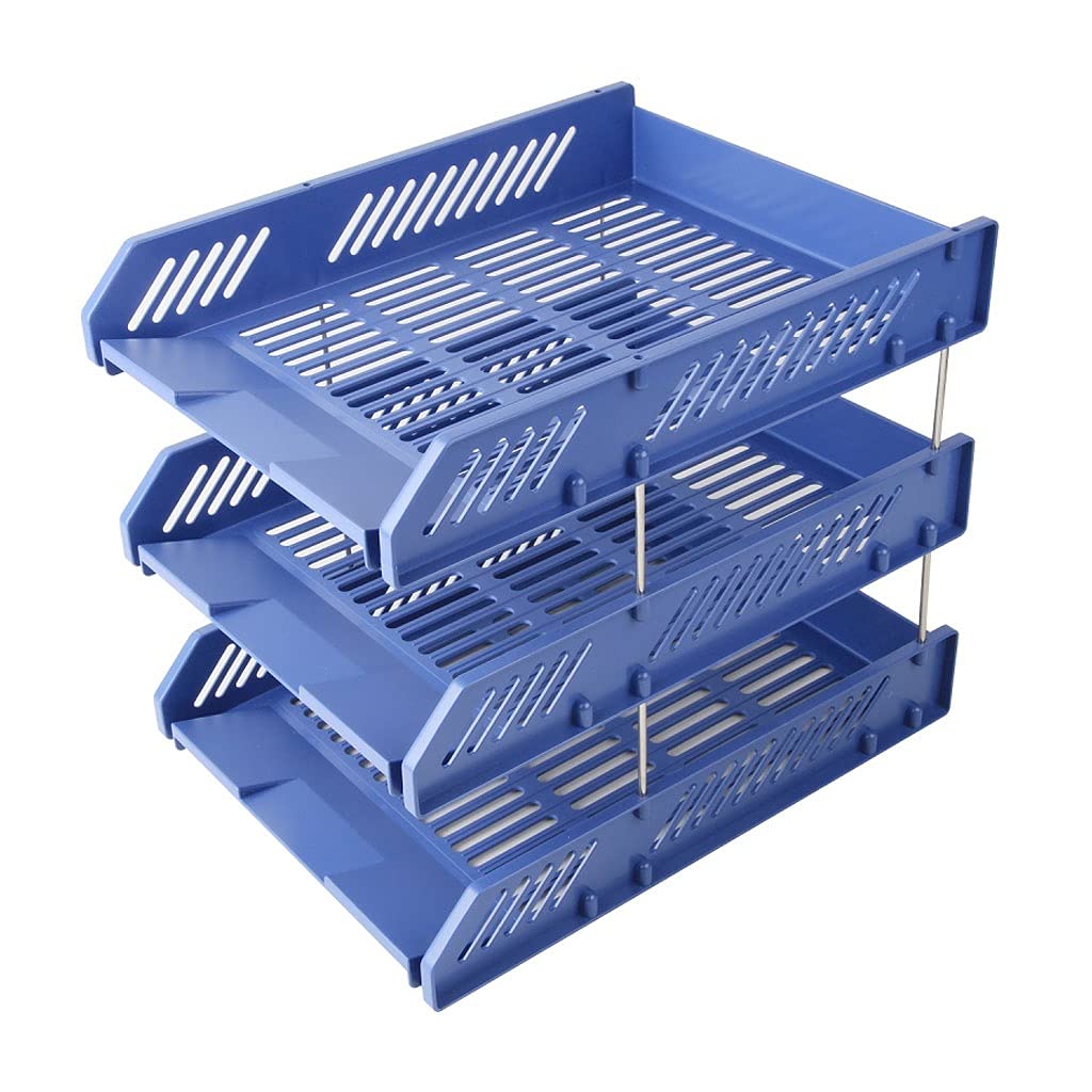 portadocumenti cremagliera File Rack 3 Tier Mesh Letter Letter Vassoio Impilabile Assegnatore del file Desk File Sorteria Accessori for la scrivania for la scuola Casa for ufficio Forniture Per l'orga