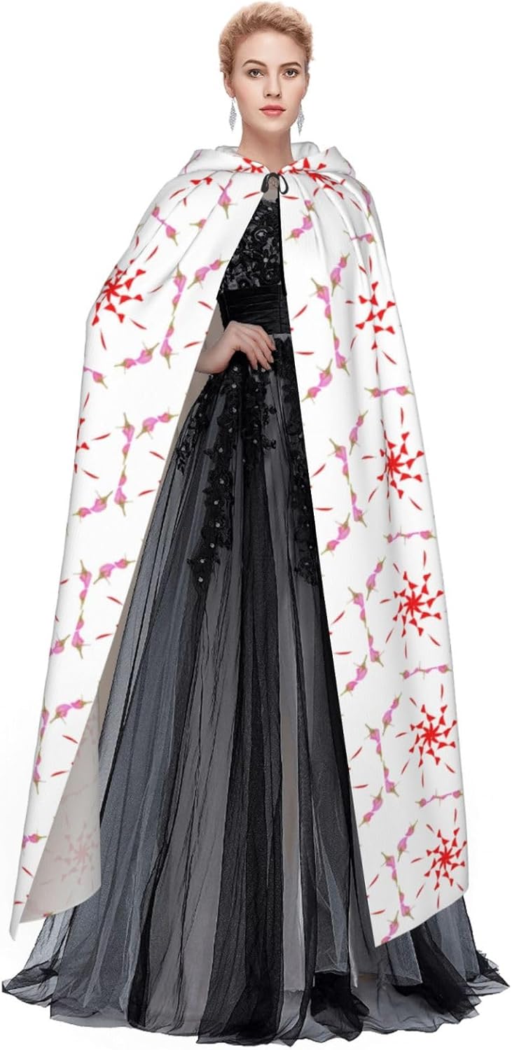The Budding And Turning Flower Men Women Halloween Role Play Party Decoration Hooded Poncho Black