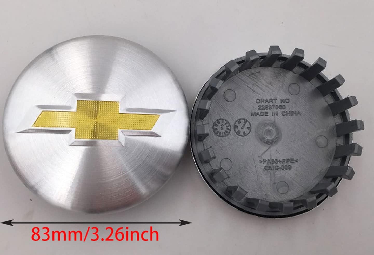 4pcs Set Fit Chevy Wheel Center Caps,83mm/3.27 Wheel Hub Caps Compatible with Chevrolet (Black & Silver) : Automotive