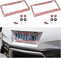 Vista 31 de Marco de matrícula de coche brillante, marco de matrícula de acero inoxidable con cristales hecho a mano, brillante, duradero, ajuste universal