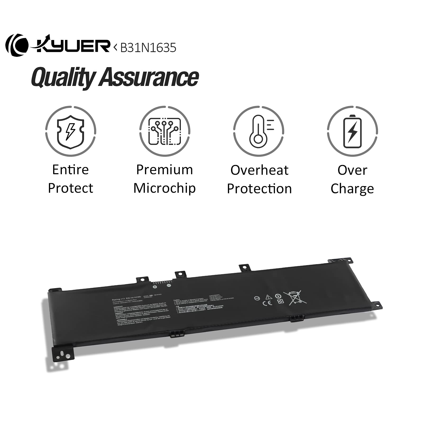 B31N1635 Batteria per Asus VivoBook 17 X705 F705 M705 N705 A705 R702 X705U X705UA X705UB X705UF X705UV X705M X705MA X705MB X705Q X705QA M705B M705BA F705M F705MA F705U F705UA F705Q F705QA A705U A705UA