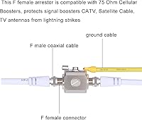 Vista 4 de XRDS-RF Pararrayos F hembra a F hembra 75 ohmios coaxial Lightning Aresstor con tubo de gas para TV por cable satelital 2G 3G 4G Teléfono celular