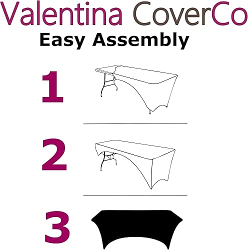 Miniatura 4 de Paquete de 2 manteles elásticos de elastano (blanco, 6 pies)