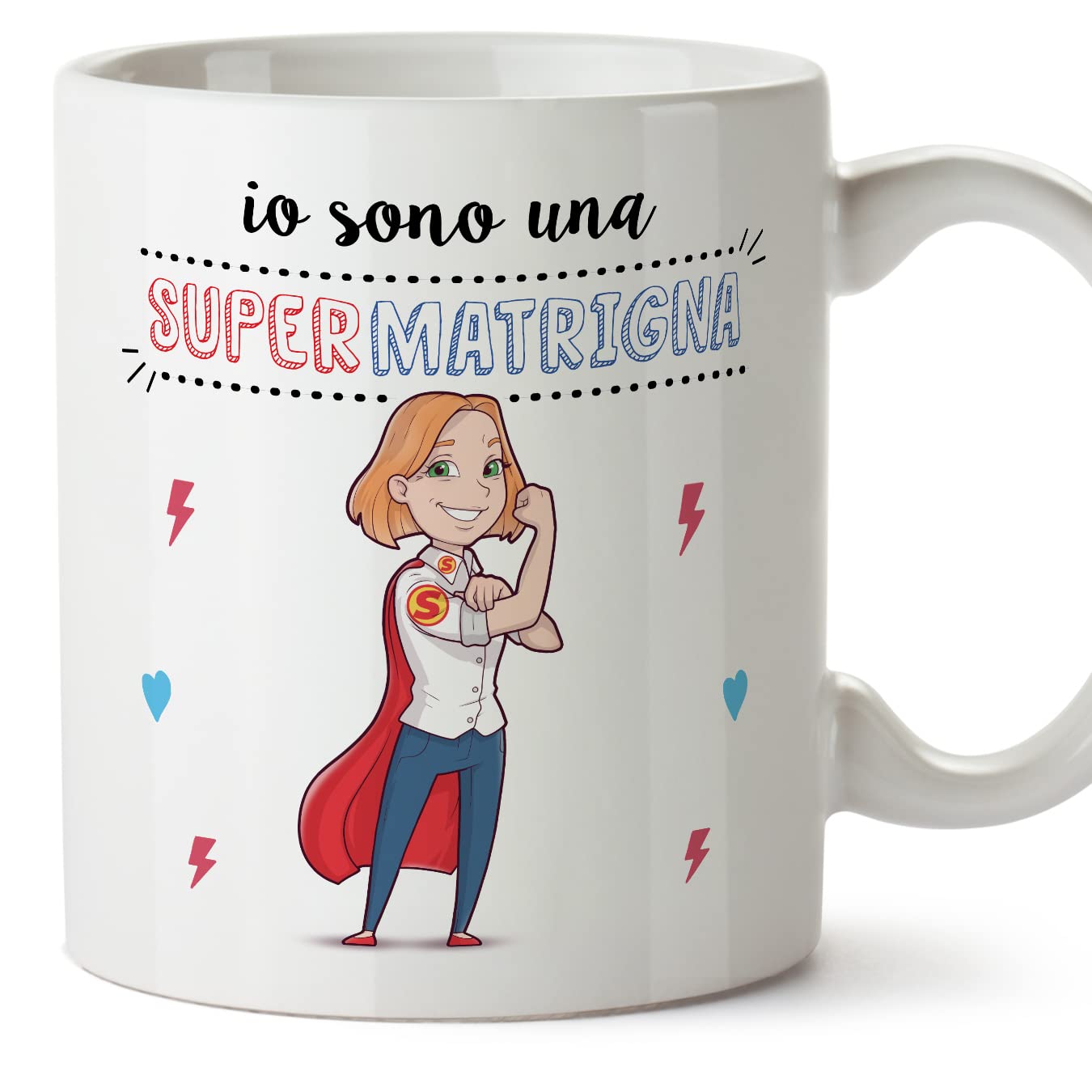 MUGFFINS Stepmum Mug - in Italian - Super Famiglia - Funny Gift - Ceramic 11oz Mug