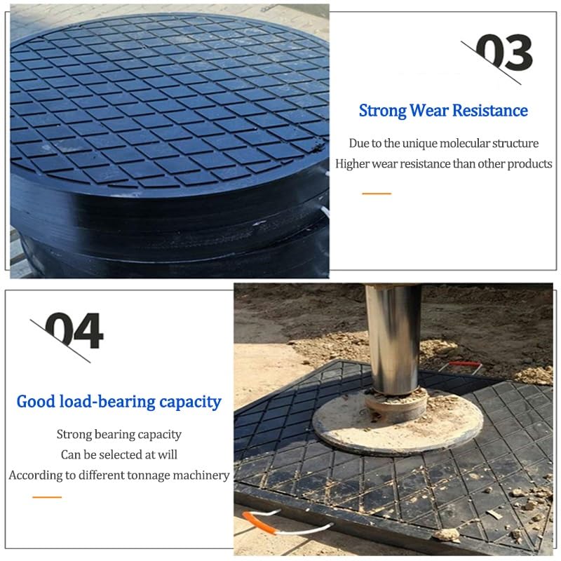 PFCDZDU RV Jack Blocks Pads, Black Stabilizing Outrigger Pads with Handle, Stackable Waterproof Leveling Pads for Tow Trailer Crane Wrecker Landing Gear(31.5x31.5x2.4in(80x80x6cm))