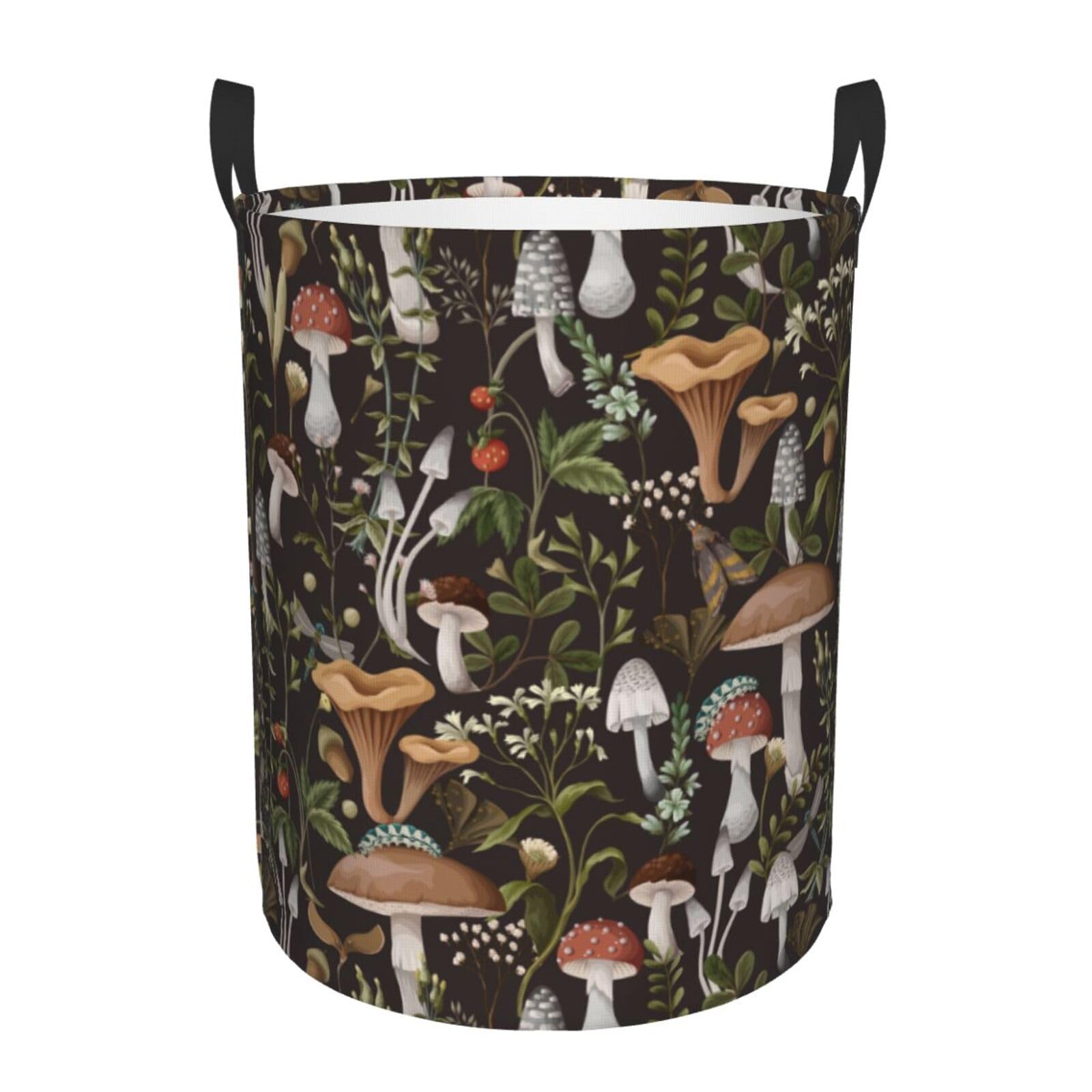 Mushrooms Circular Hamper Clothes Storage Bucket Storage Bagcollapsible Laundry Basket