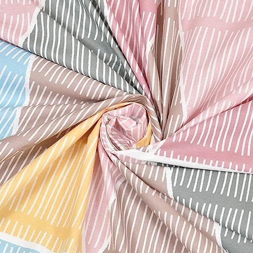 Image of Haus & kinder Double Bedsheet for Queen Size Bed | 90 x 100 Inches 144 TC Cotton Bedsheet for Double Bed with 2 Pillow Covers - Pyramid Repeat Triangle