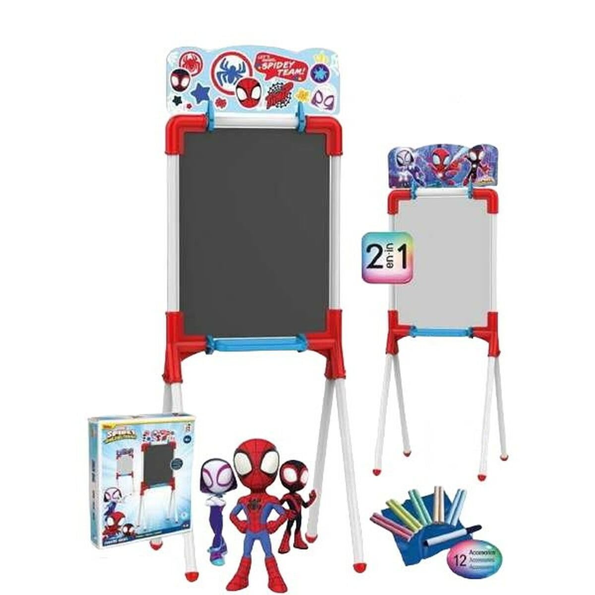 Chicos - Lavagna per Bambini Spidey | Lavagna con Cavalletto 2 in 1 Reversibile | Giochi Educativi Creativi | per Bambini 3 Anni (53033)