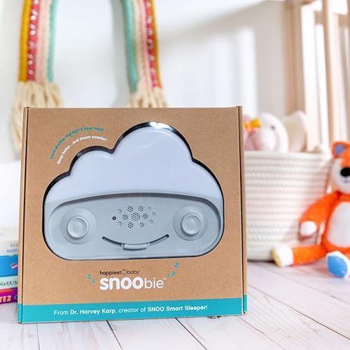 Miniatura 5 de Happiest Baby SNOObie - Máquina inteligente de ruido blanco, máquina de sonido portátil para bebés con luz nocturna, 12 sonidos relajantes para
