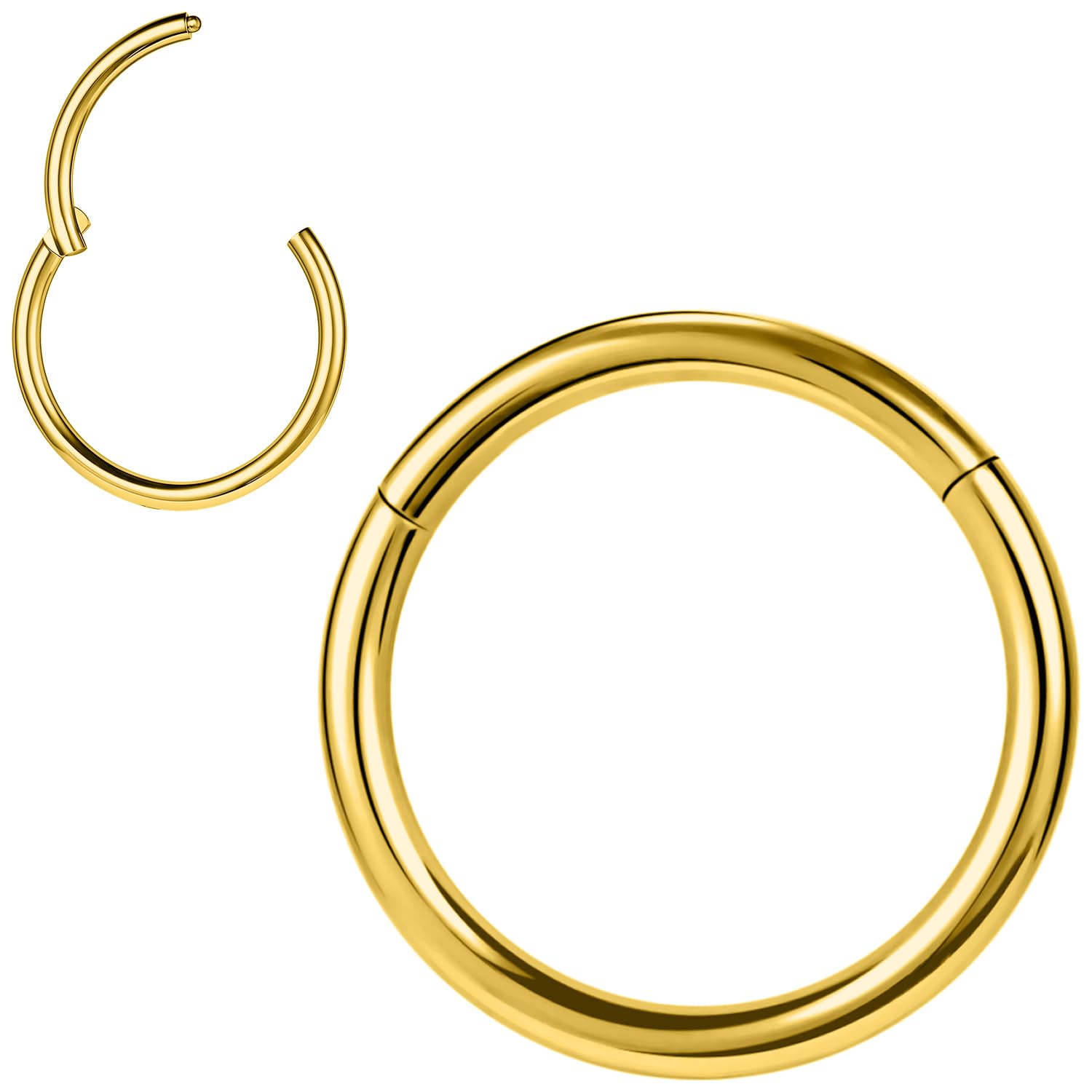 PunkTracker 1 pieza 20G 18G 16G 6/7/8/9/10 mm ATSM F136 acero de titanio cartílago Tragus Helix arete aro labio anillos nariz piercing nariz piercing Helix Conch Septum joyería