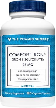 The Vitamin Shoppe Iron 25MG - Red Blood Cell Production, Energy & Oxygen Transport Support, Essential Mineral