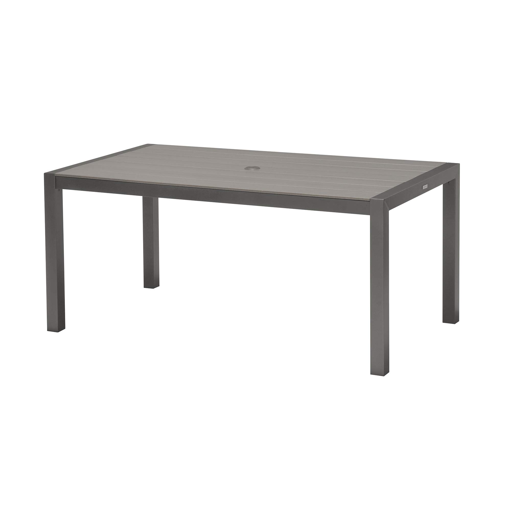 Amazon.com: Armen Living Solana Muebles de patio para interiores y  exteriores, mesa de comedor rectangular moderna de metal, aluminio gris  cosmos : Patio, Césped y Jardín