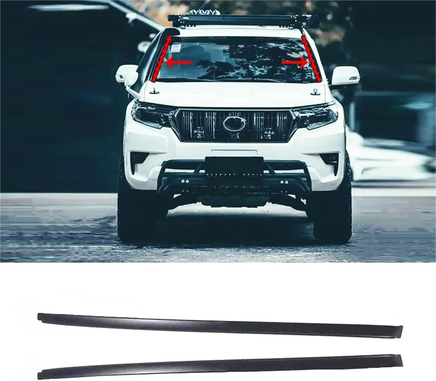 Front Left or Right Windshield Windscreen Outer Pressure Rubber Sealing Strip(Front Left)