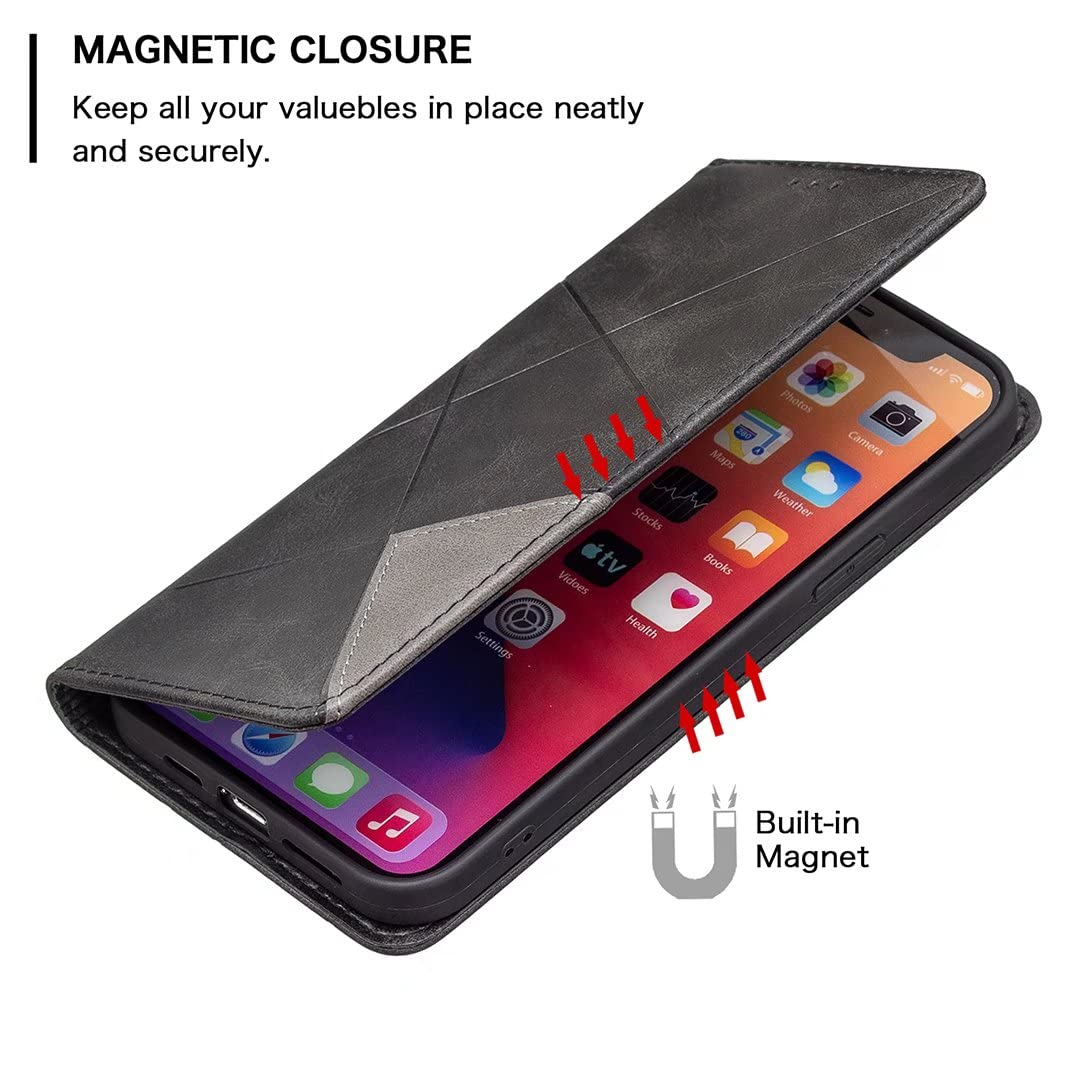 SONWO Cover per Oppo Find X5 Custodia, Flip Caso in PU Pelle Case Cover Premium Portafoglio Custodia per Oppo Find X5, Slot per Schede, Supporto Stand, Rosso