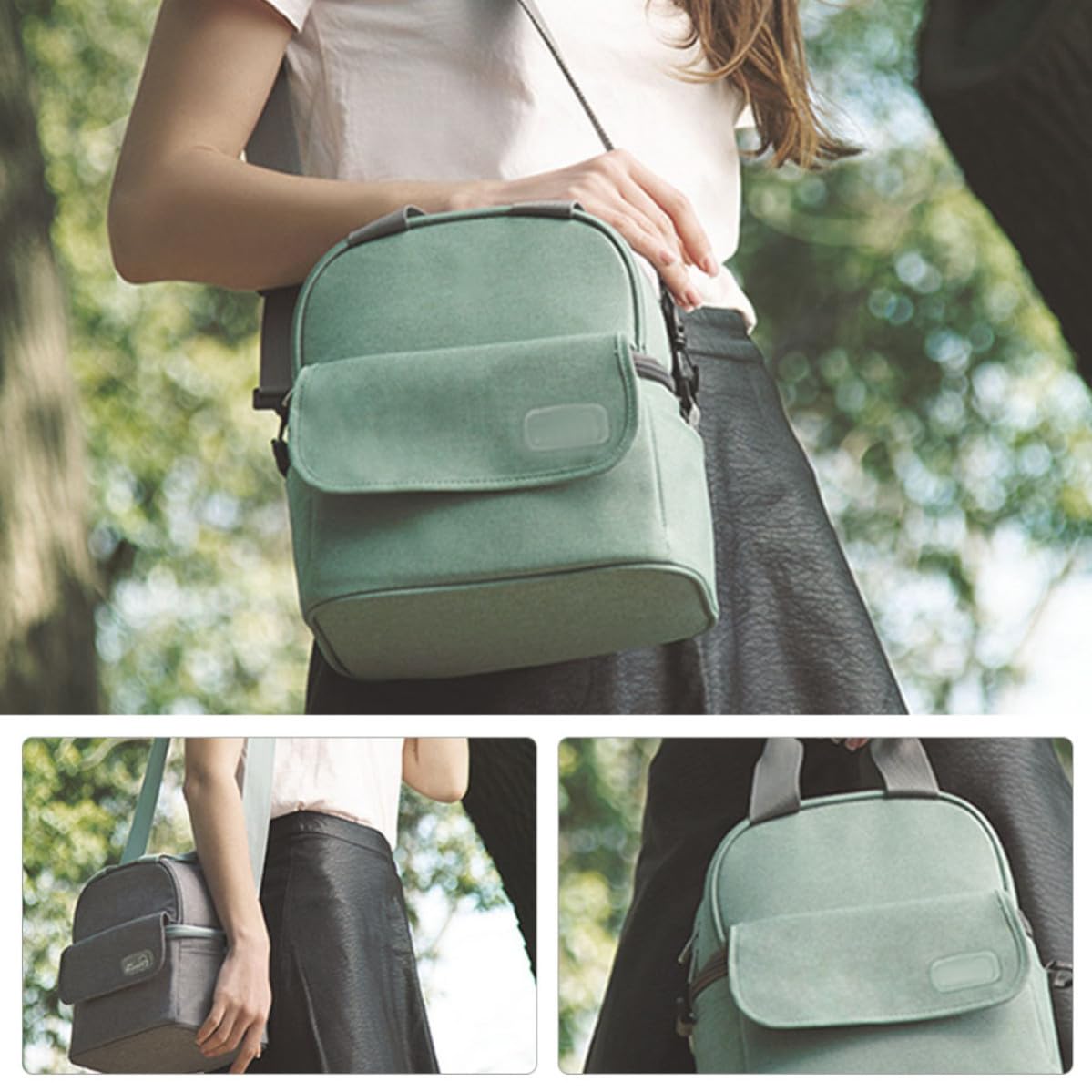 HEALLILY Bolsa Portátil Verde de Doble Capa, Leche Materna